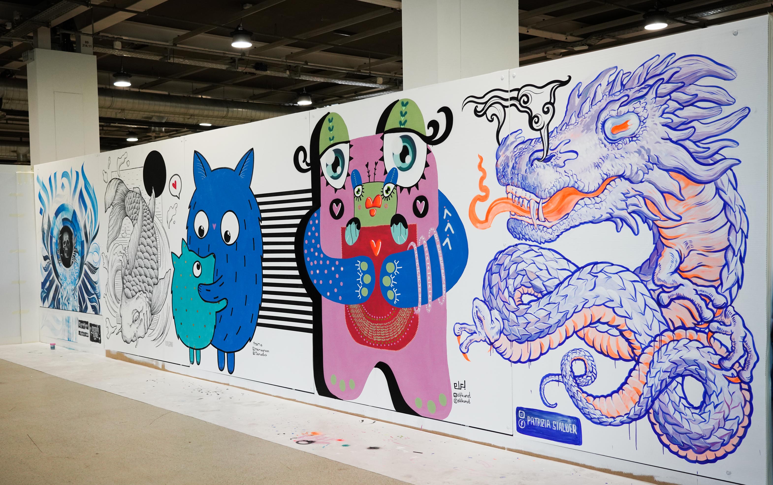 graphtype, niniganni, taina, elf, patrizia stalder, street art, drachen, fantasy basel, painting, live