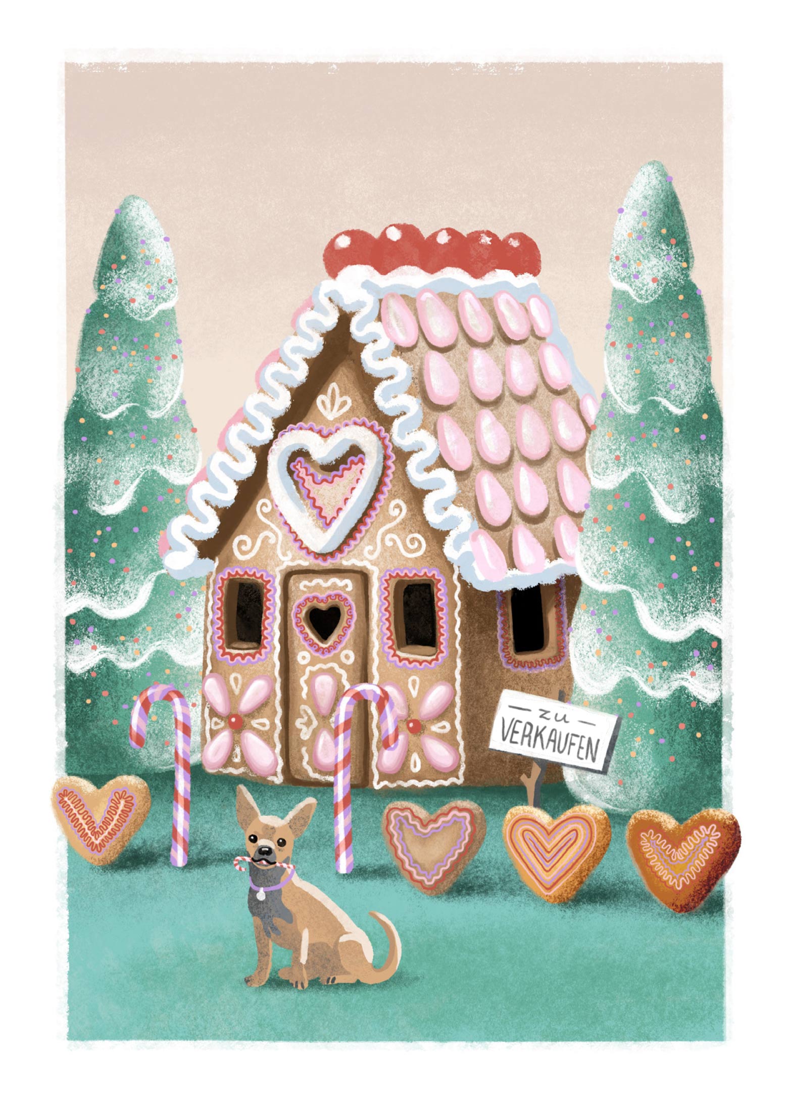 Lebkuchen Hexenhaus - Illustration - Patrizia Stalder