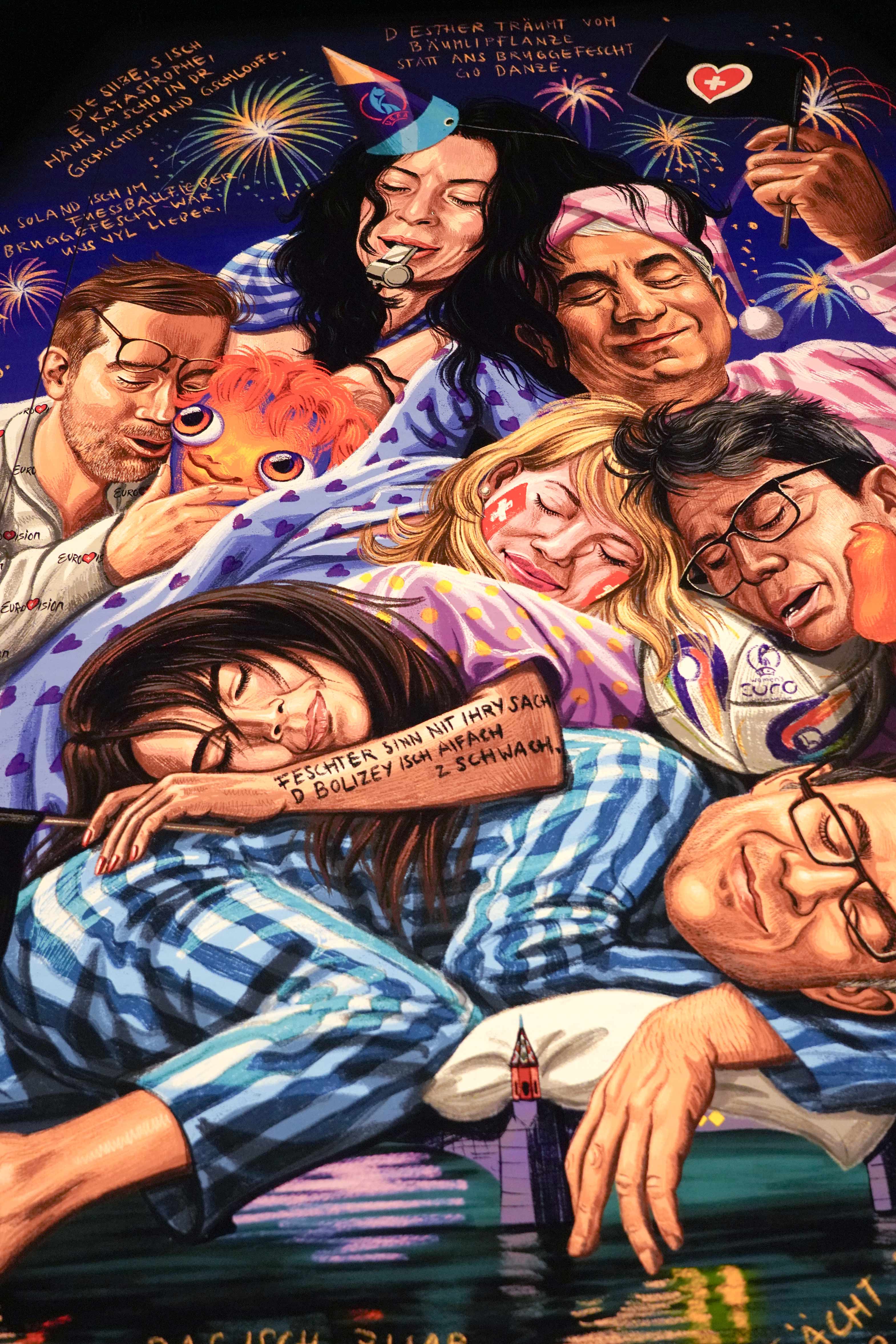 FASNACHTSLATERNE - die Abverheyte - 2025 -Patrizia Stalder - Illustration - Wandmalerei - Grafik Design - Naming & Konzept - Corporate Design - Webdesign (Responsive) - Print Design - Mode Design - Taschen Design - Beschriftung - Fotografie - Malerei - Künstelerin Schweiz - Austellungen Basel - Kunst - Live-