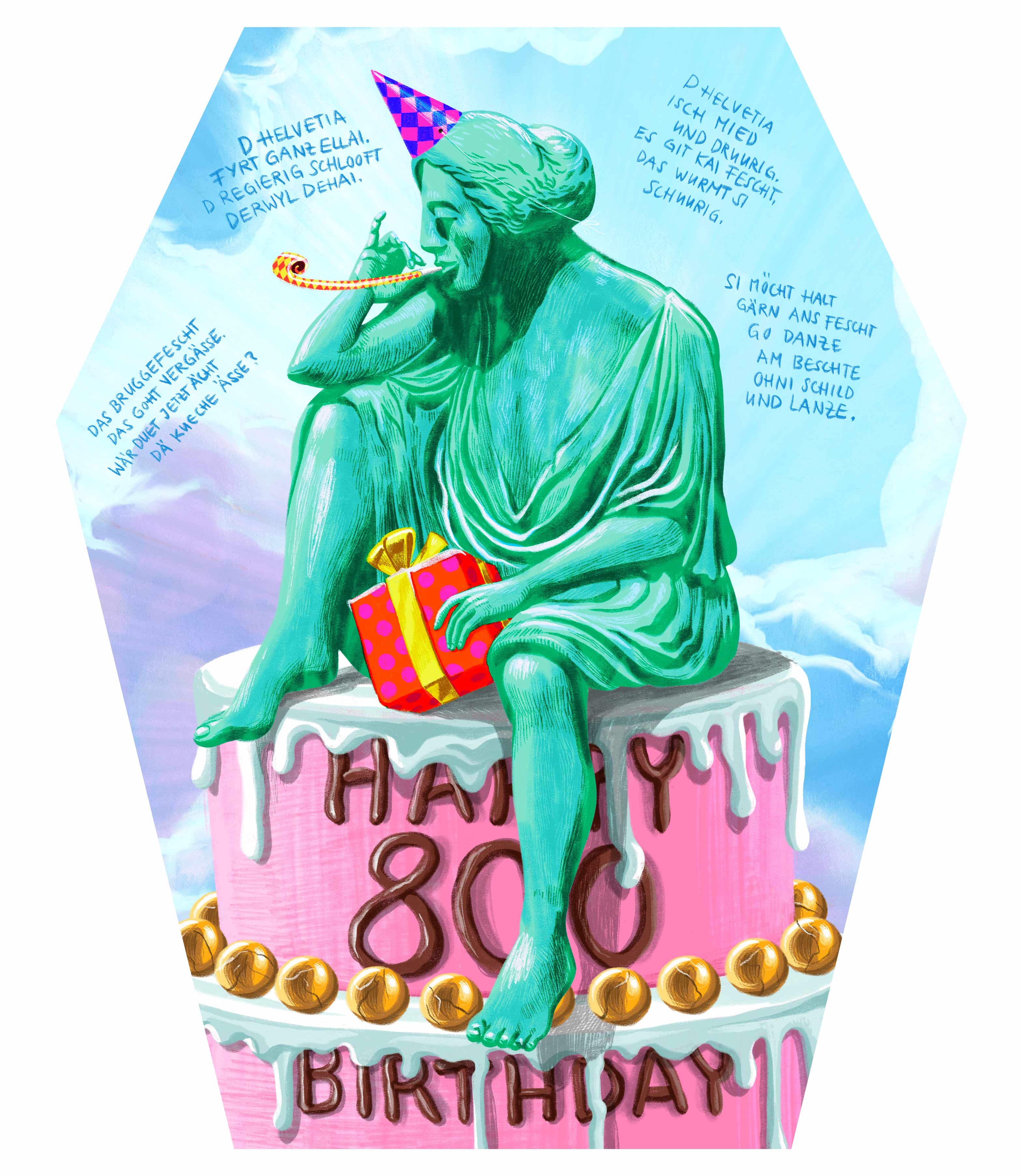 FASNACHTSLATERNE - die Abverheyte - 2025 -Patrizia Stalder - Illustration - Wandmalerei - Grafik Design - Naming & Konzept - Corporate Design - Webdesign (Responsive) - Print Design - Mode Design - Taschen Design - Beschriftung - Fotografie - Malerei - Künstelerin Schweiz - Austellungen Basel - Kunst - Live-