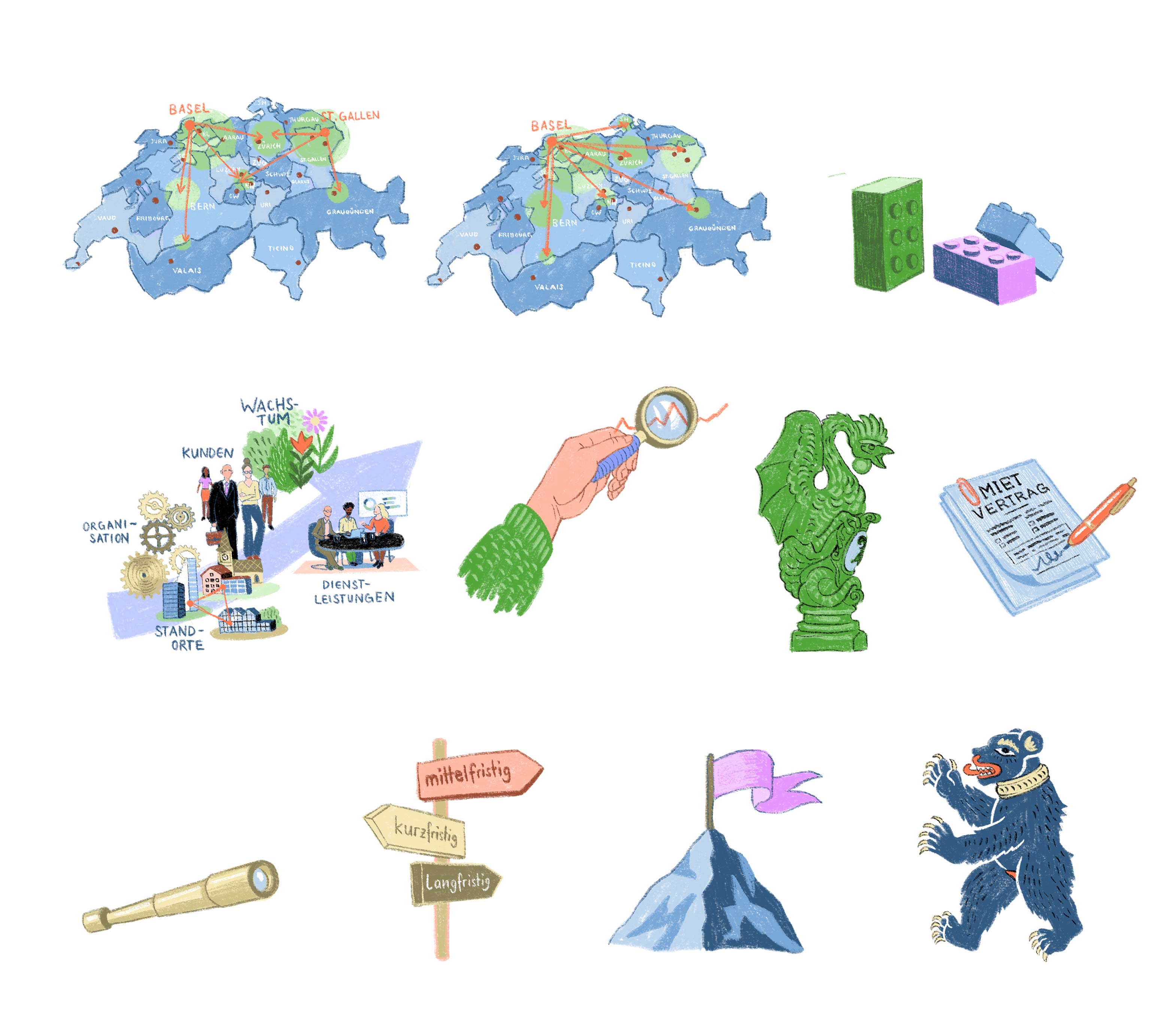 Nachhaltigkeit als Unternehmen - Illustrationen - Patrizia Stalder - Illustration - Wandmalerei - Grafik Design - Naming & Konzept - Corporate Design - Webdesign (Responsive) - Print Design - Mode Design - Taschen Design - Beschriftung - Fotografie - Malerei - Künstelerin Schweiz - Austellungen Basel - Kunst - Live-