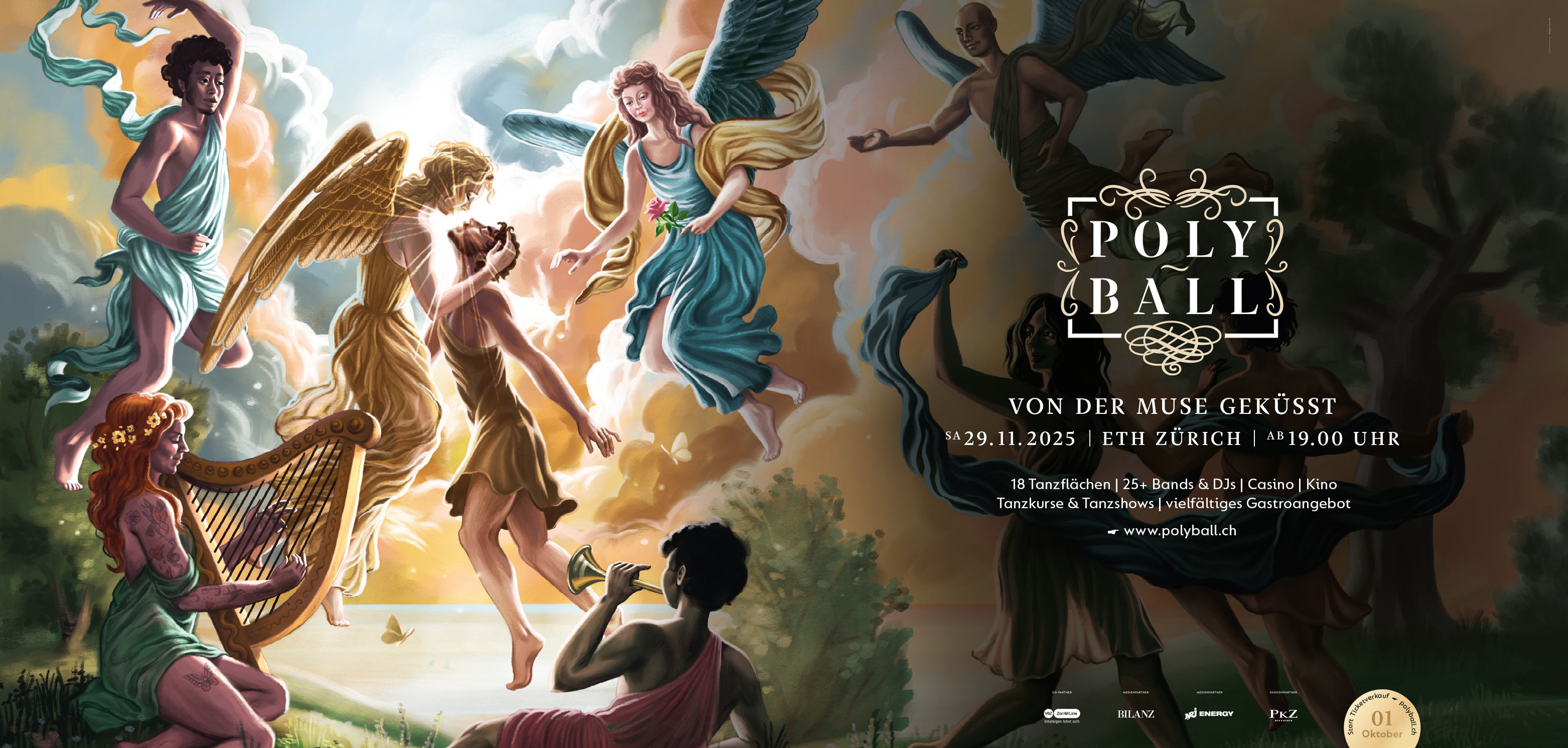 Polyball ETH Zürich - Patrizia Stalder - Illustration - Plakatvisual - Wandmalerei - Grafik Design - Naming & Konzept - Corporate Design - Webdesign (Responsive) - Print Design - Mode Design - Taschen Design - Beschriftung - Fotografie - Malerei - Künstelerin Schweiz - Austellungen Basel - Kunst - Live-