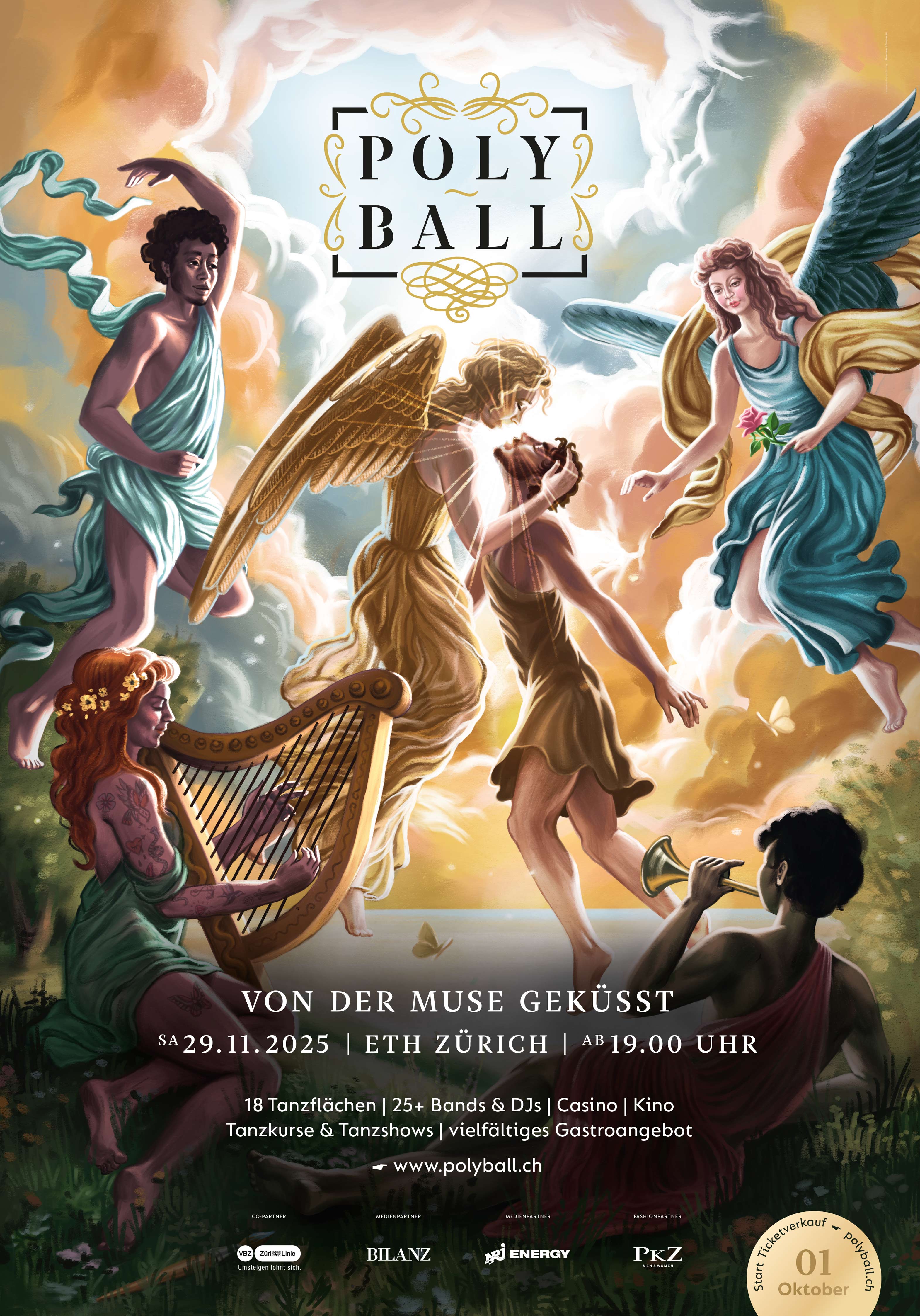 Polyball ETH Zürich - Patrizia Stalder - Illustration - Plakatvisual - Wandmalerei - Grafik Design - Naming & Konzept - Corporate Design - Webdesign (Responsive) - Print Design - Mode Design - Taschen Design - Beschriftung - Fotografie - Malerei - Künstelerin Schweiz - Austellungen Basel - Kunst - Live-