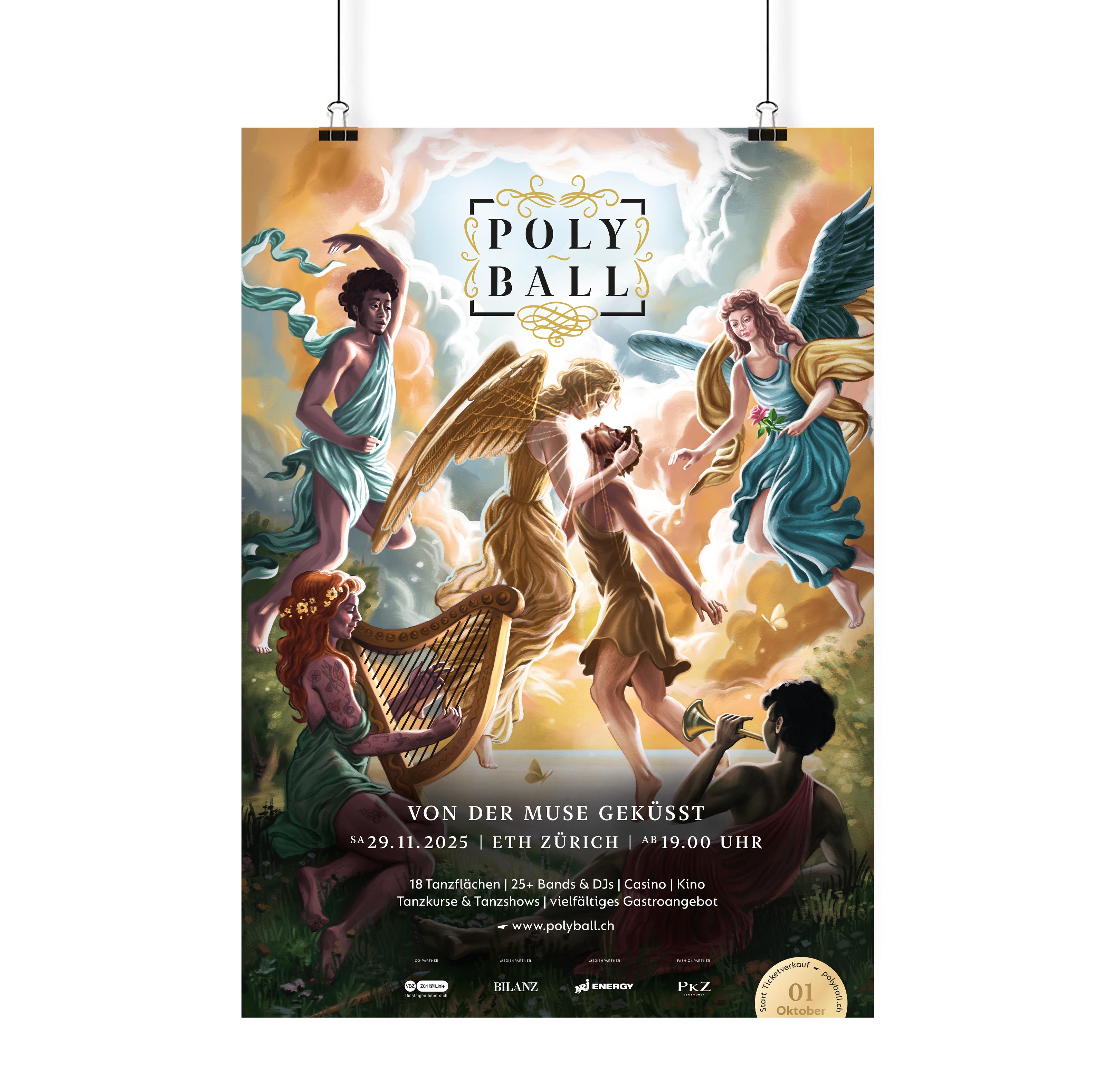 Polyball ETH Zürich - Patrizia Stalder - Illustration - Plakatvisual - Wandmalerei - Grafik Design - Naming & Konzept - Corporate Design - Webdesign (Responsive) - Print Design - Mode Design - Taschen Design - Beschriftung - Fotografie - Malerei - Künstelerin Schweiz - Austellungen Basel - Kunst - Live-