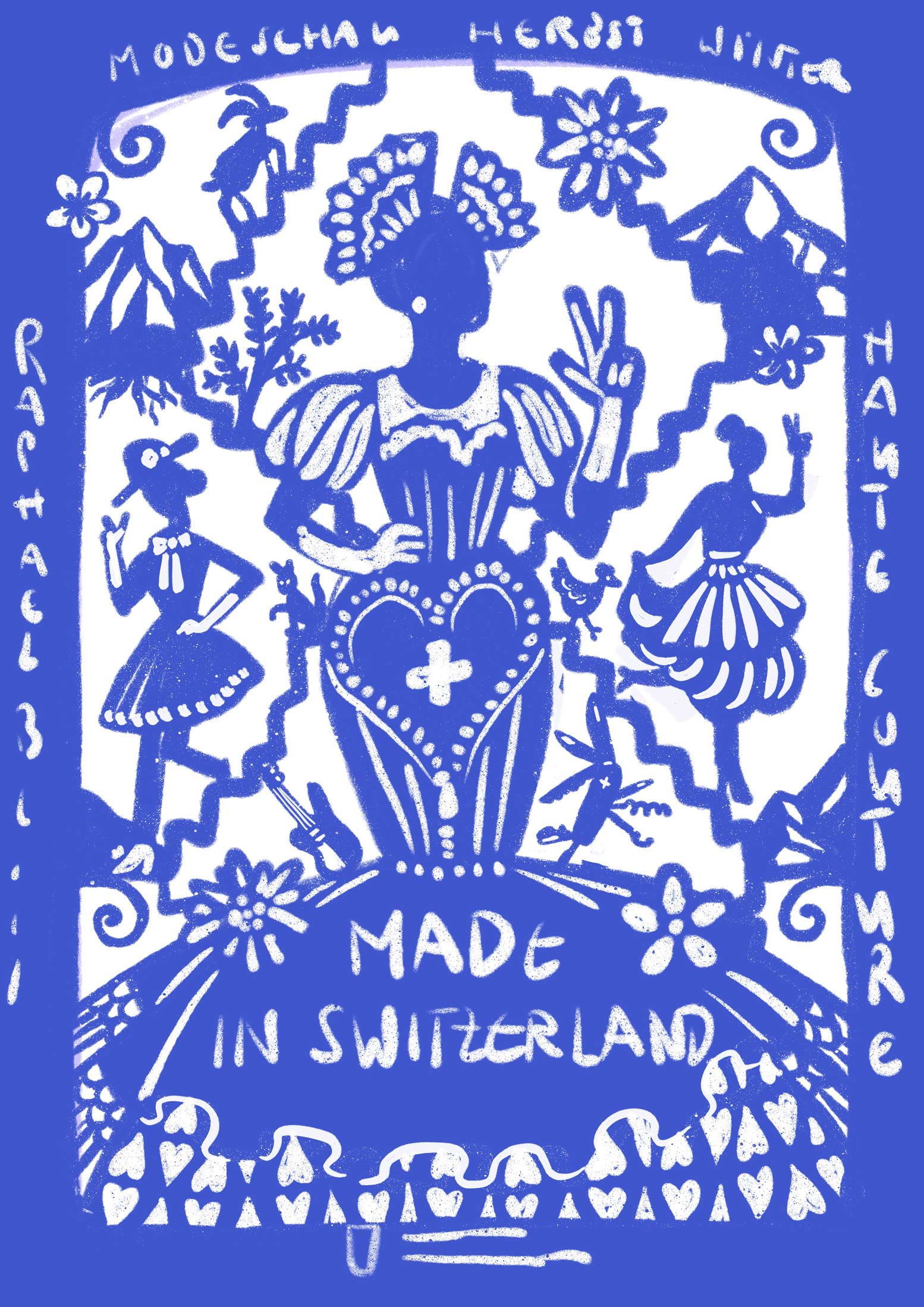 Raphael Blechschmidt Modeschau Einladung - Patrizia Stalder - Illustration - Plakatvisual - Wandmalerei - Grafik Design - Naming & Konzept - Corporate Design - Webdesign (Responsive) - Print Design - Mode Design - Taschen Design - Beschriftung - Fotografie - Malerei - Künstelerin Schweiz - Austellungen Basel - Kunst - Live-