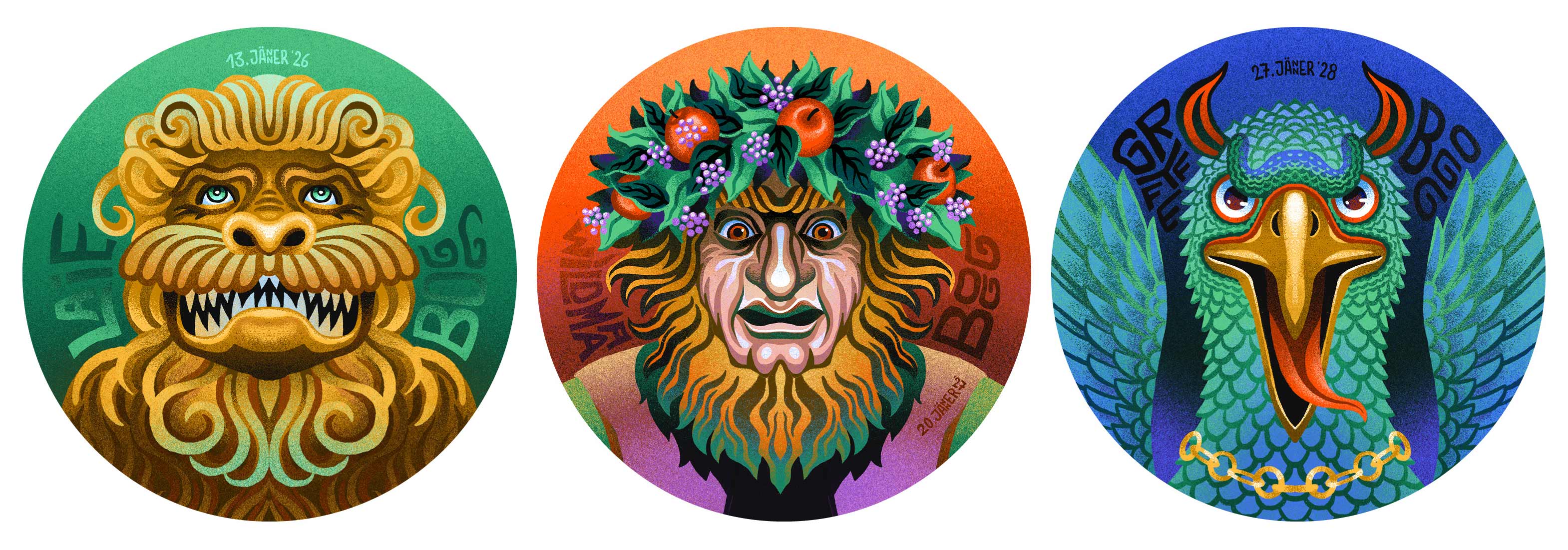 Vogel Gryff - Ueli Bier - Basel - Gryffe Bogg - Wildmaa Bogg - Leue Bogg - - Patrizia Stalder - Illustration - Wandmalerei - Grafik Design - Naming & Konzept - Corporate Design - Webdesign (Responsive) - Print Design - Mode Design - Taschen Design - Beschriftung - Fotografie - Malerei - Künstelerin Schweiz - Austellungen Basel - Kunst - Live-