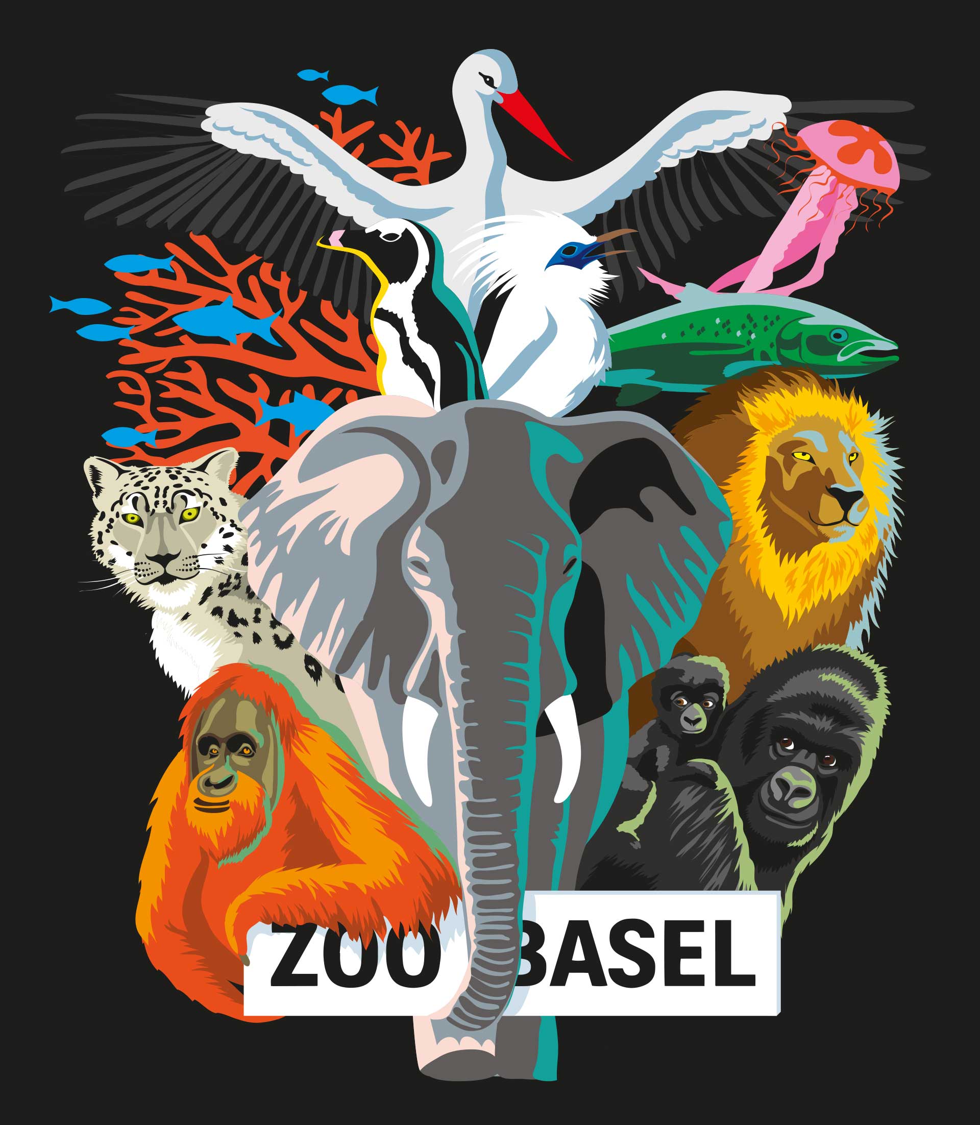 Zoo Basel - Projekt - Patrizia Stalder - Illustration - Wandmalerei - Grafik Design - Naming & Konzept - Corporate Design - Webdesign (Responsive) - Print Design - Mode Design - Taschen Design - Beschriftung - Fotografie - Malerei - Künstelerin Schweiz - Austellungen Basel - Kunst - Live-