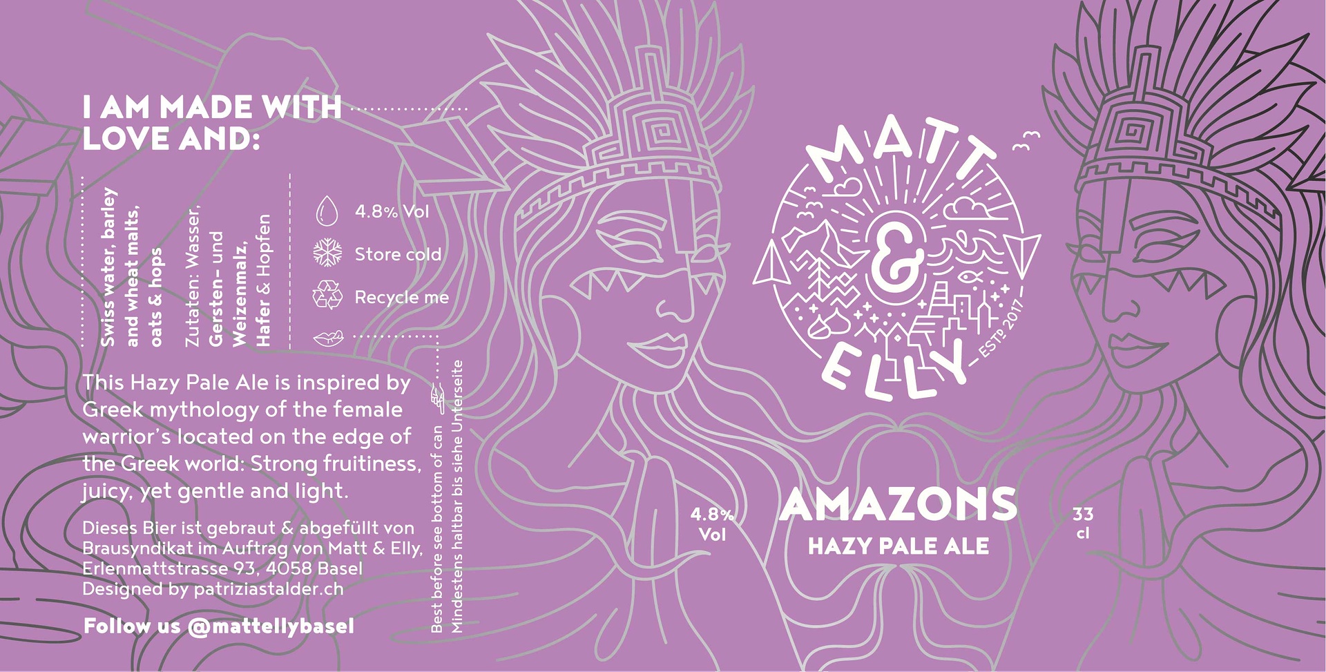 Etikettendesign für Matt&Elly Basel - Patrizia Stalder - Illustration - Wandmalerei - Grafik Design - Naming & Konzept - Corporate Design - Webdesign (Responsive) - Print Design - Mode Design - Taschen Design - Beschriftung - Fotografie - Malerei - Künstelerin Schweiz - Austellungen Basel - Kunst - Live-